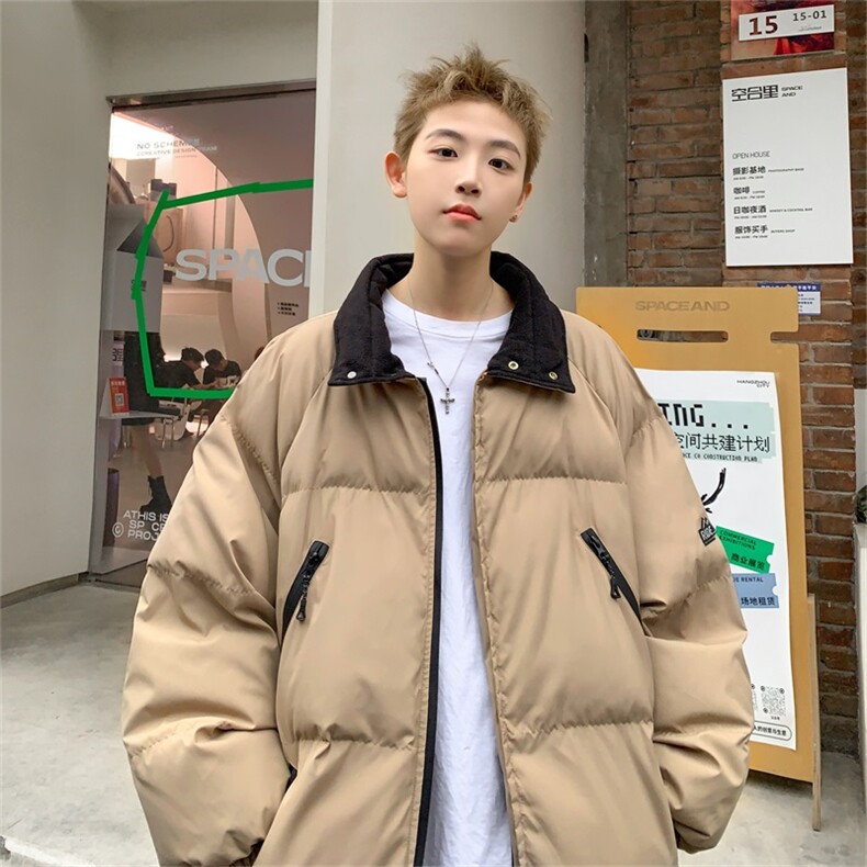 电商DSA028-MY2302P105冬季新款拉链设计棉衣外套面包服男,男装棉衣,电商A028