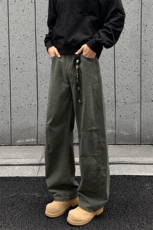 2026春季新款外景美式拼接水洗弯刀裤M-5XLGK251055-特P40，男装休闲裤，电商A022