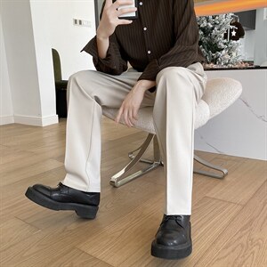 西裤春季2023新款纯色直筒休闲垂感小西裤28-38码K1787-P40，男装休闲裤，星座512-2
