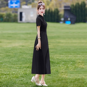 《48H发》气质旗袍淑女范复古优雅连衣裙图片