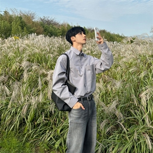 816B-CS029-P60 春秋衬衫外套高级感慵懒宽松百搭韩版纯色韩图片