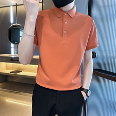 品牌品质纯色光版翻领短袖polo衫男潮牌夏季t恤修身潮流T0257-P40，男装T恤，电商D342