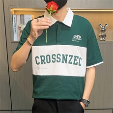PL069-P40社会小伙polo衫短袖t恤男夏季衬衫领个性学生上衣潮，男装T恤，电商D310B-1