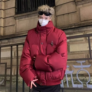冬季男士立领棉服加厚满天星印花棉袄韩版休闲潮男帅气棉衣外套图片