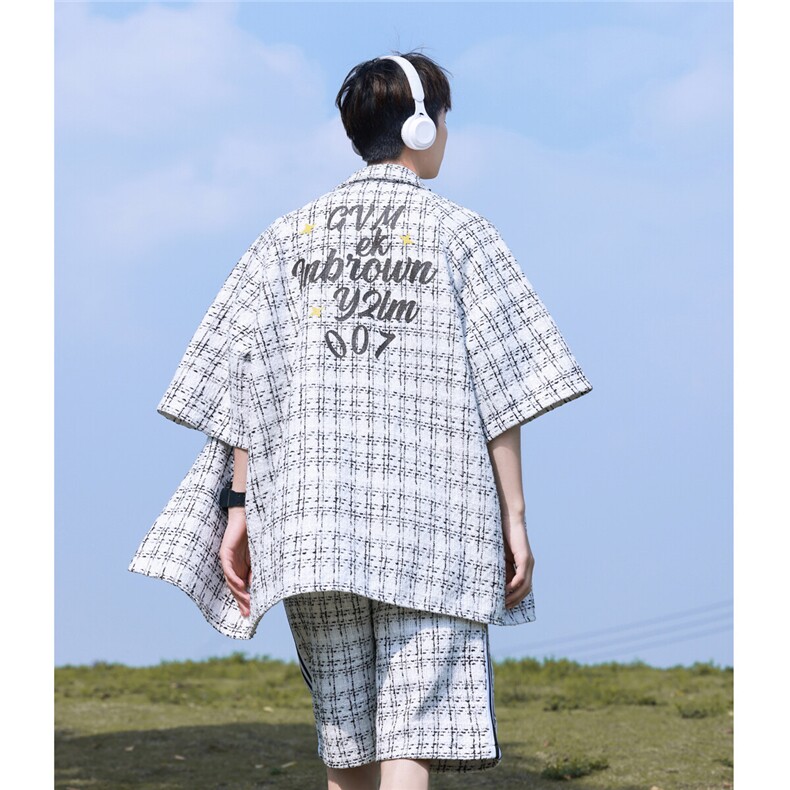 小香风套装设计短衬DCS9019P45短裤DK8797P40套装DT9029P85,男装休闲套装,星座227-7