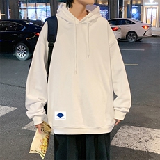 WY2061-P35加绒款-P40纯棉连帽卫衣男大码运动帽衫宽松薄外套男，男装卫衣，电商A040