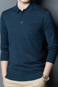 AF3017钱塘2020-3中年男士秋季薄款时尚休闲简约长袖针织衫P51图片
