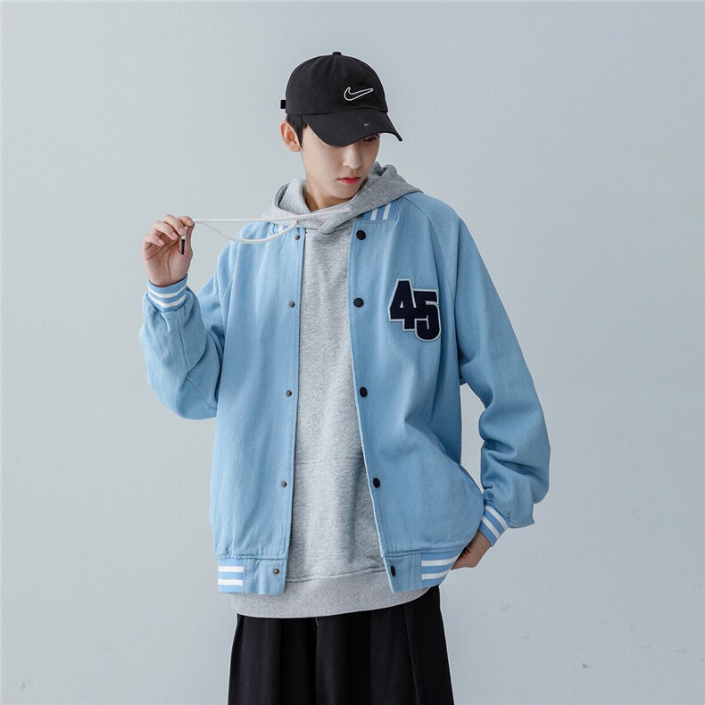 25款棒球领简约情侣款夹克上衣宽松外套JK328/P90,男装夹克,星座202