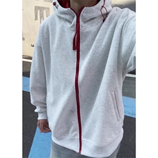 撞色拉炼开衫连帽卫衣男款秋季cleanfit宽松休闲情侣外套WYM510，女装短外套，星座516A