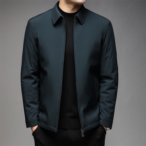 秋冬季新款男士翻领棉服中年商务休闲棉衣男爸爸装加厚保暖外套图片
