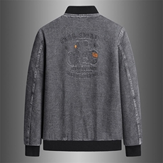 主推大码M-8XL胖子牛仔潮流烫花夹克XZ613B-9829-P115小码105，男装夹克，星座613B