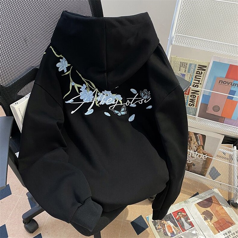 万针刺绣结构设计重磅秋冬全棉高品质美式高街连帽卫衣外套Y7722，男装卫衣，电商A486