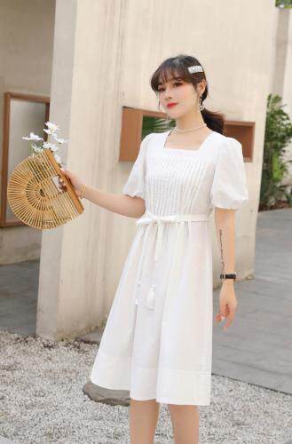 简约森系棉制连衣裙，女装连衣裙，菲雪妮