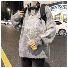 美式高街针织衫男字母拼色高街冬季新款ins宽松毛衣MZ5607-P55，男装针织衫/毛衣，星座1109-3