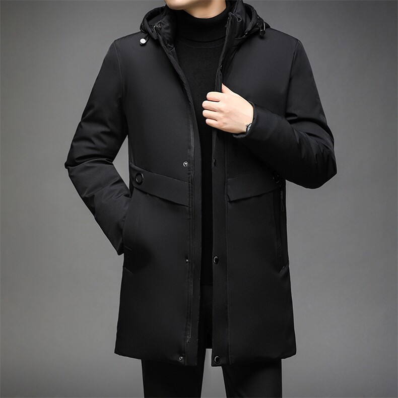 冬季新款中老年棉袄可脱卸帽纯色棉衣男士休闲棉服QLMMF1905-P150图片