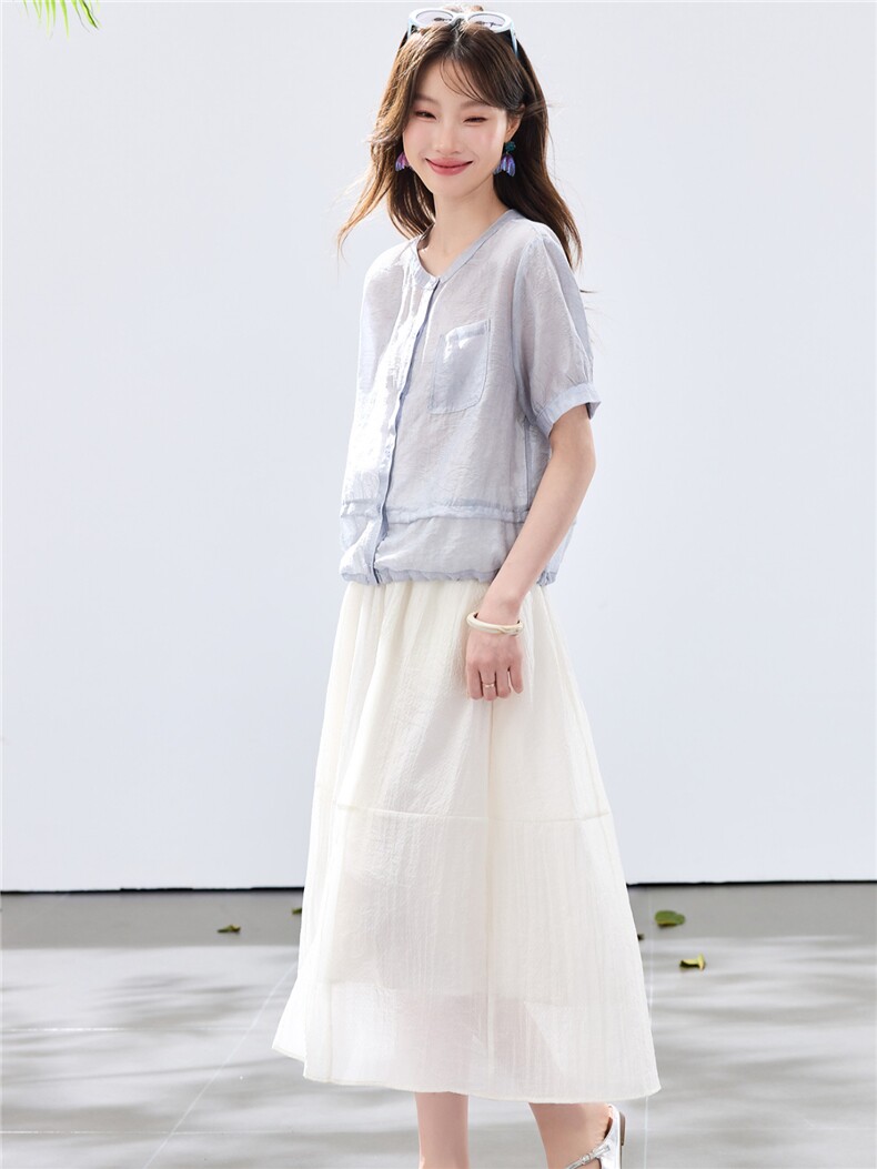 现货2026夏装新款两件套衬衣套装,女装套装/套裙,木子恋