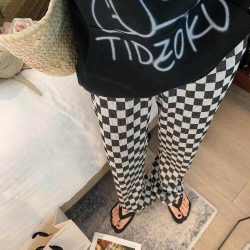 棋盘格阔腿裤，其它，XTZ style