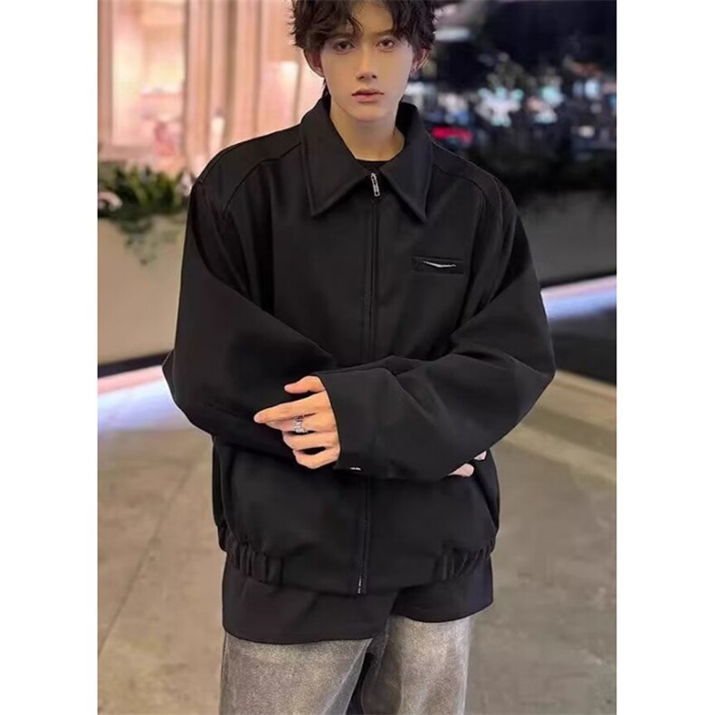 短款飞行员夹克男春秋季痞帅美式复古垫肩棒球服外套J977,男装夹克,星座1116A（原606A-3）