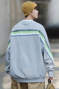！秋季上衣男圆领卫衣男装港风长袖t恤男外套男W105-P33图片