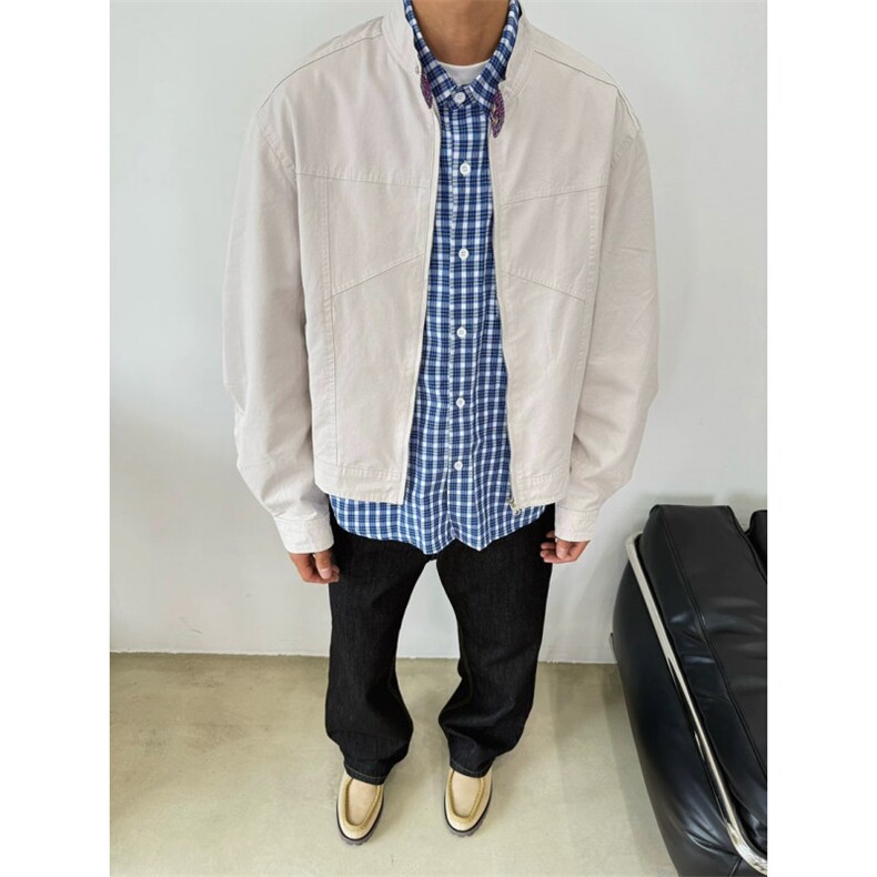 解构拼接格子立领夹克JK0152-P70,男装夹克,星座313A(原308A-2)