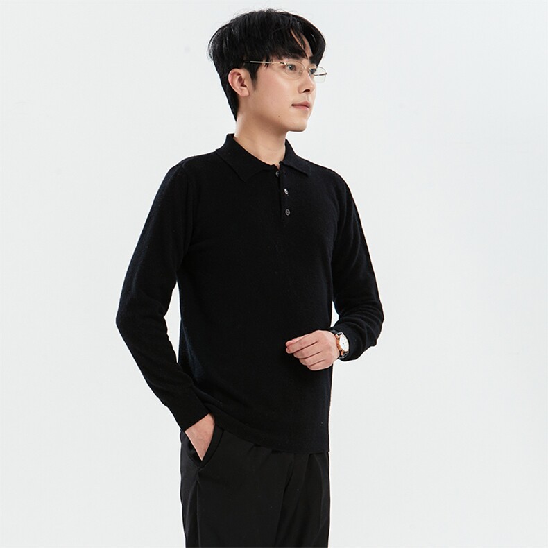 纯色长袖时尚都市羊毛套头翻领2024年秋季羊毛衫，男装羊毛衫，牧绒家园高端店