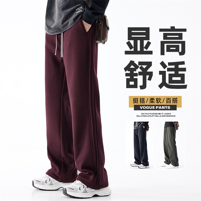 美式休闲裤男士2026春季新款卫裤宽松直筒阔腿裤长裤子Z9860-P45图片