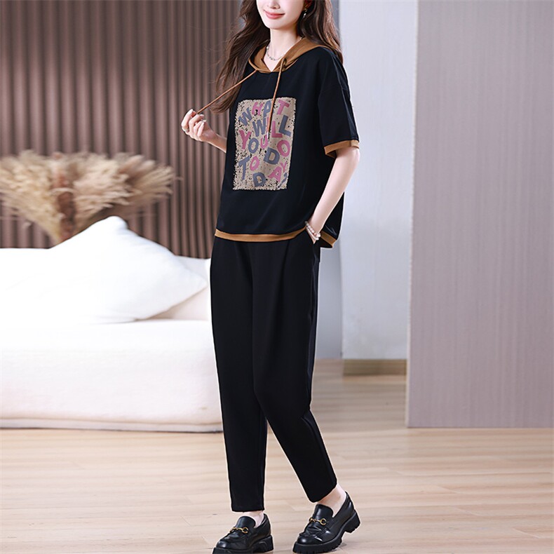 休闲运动套装女春秋2024新款高端品牌时尚洋气时髦减龄妈妈两件套，女装套装/套裙，梦芯尔