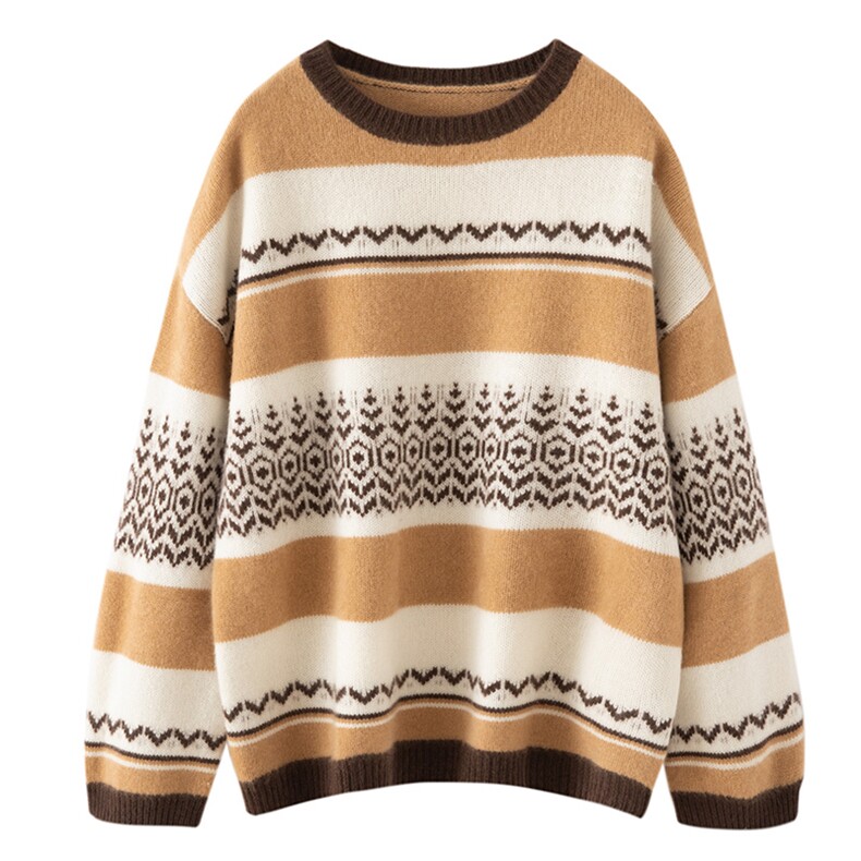 2025百搭时尚条纹彩色针织衫，女装针织衫/毛衣，初婷羊绒