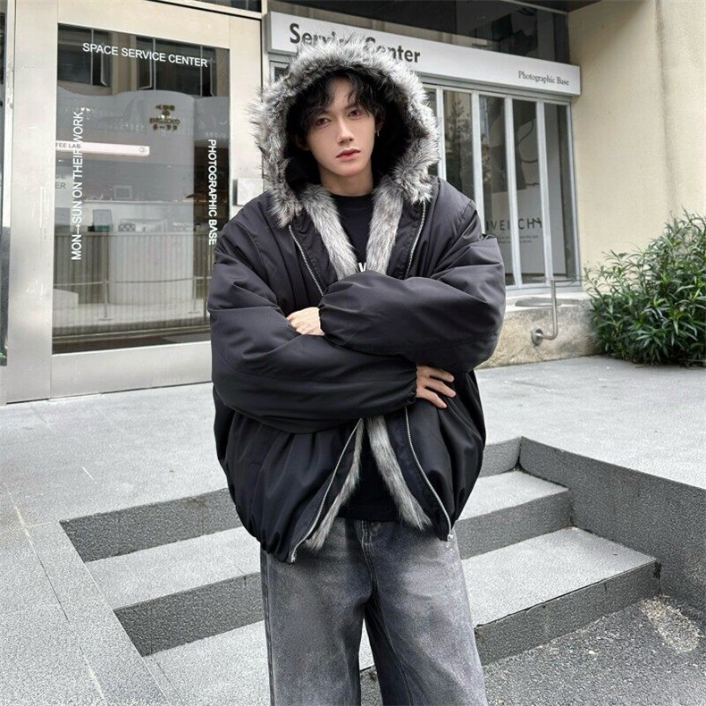xz514-819-P125新款加绒毛领棉服,男装棉衣,星座514