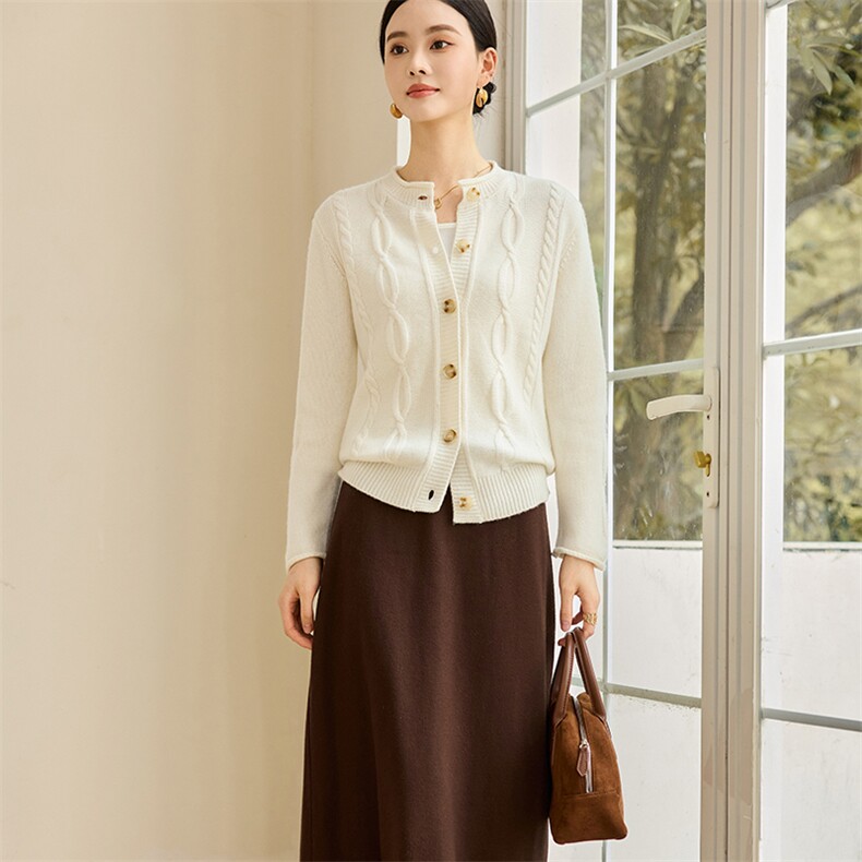 2025年秋季女士开衫长袖时尚百搭，女装羊绒衫，仙姿羊绒