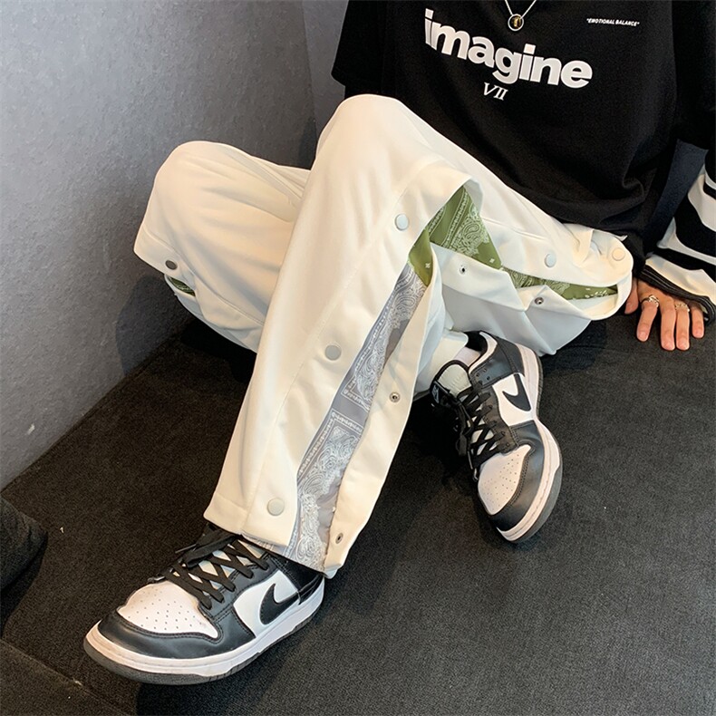 ins腰果花排扣休闲裤男宽松运动裤K608P32,男装休闲裤,星座1116-2