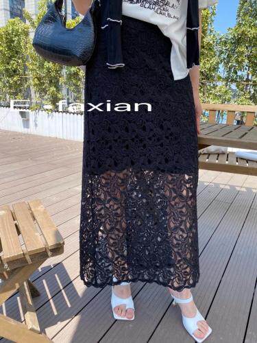 两色蕾丝半裙，女装半身裙，E.FAXIAN伊发现