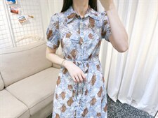 DINOBIENS【现货】夏季新款定制复古花连衣裙，女装连衣裙，迪诺比亚