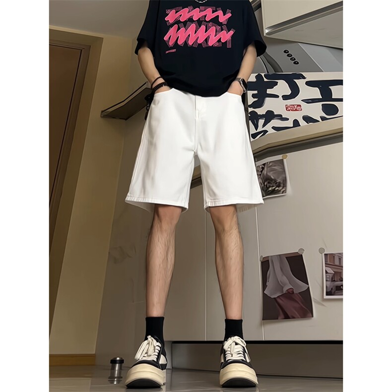 特批P38无差价潮牌ins百搭直筒五分牛仔裤夏季街头男女短裤K006，男装牛仔裤，星座1013-6