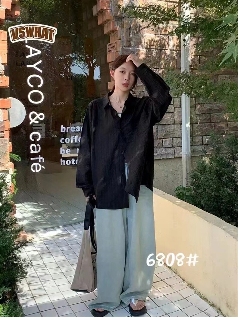 2025年新款时尚清凉长袖衬衫,女装衬衫,牛米欧羽绒服工厂店