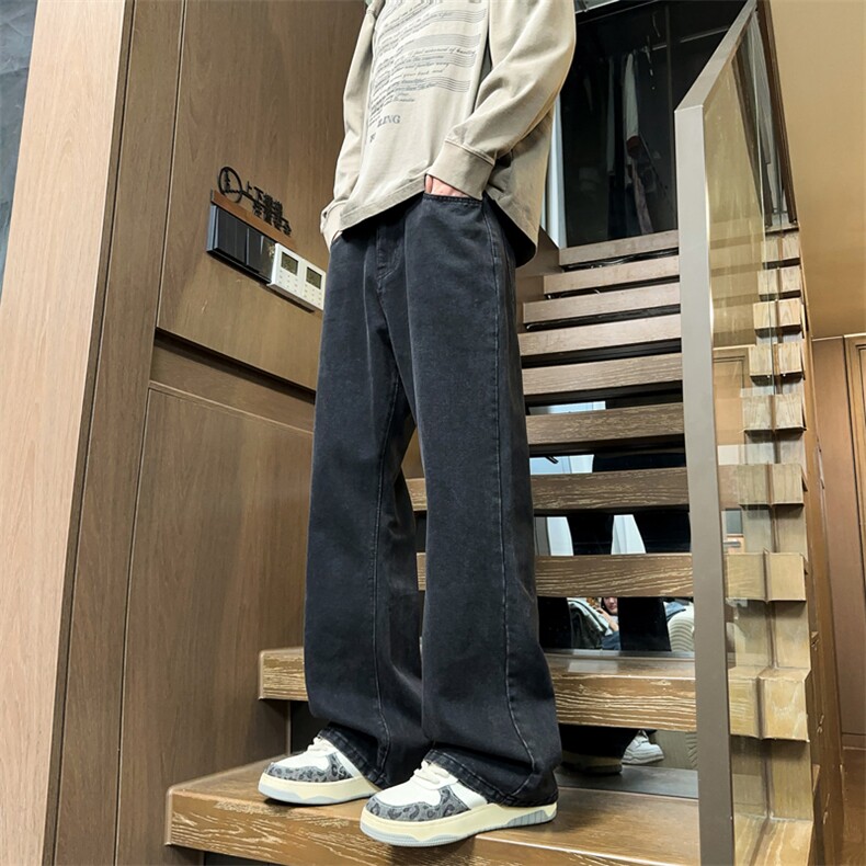 牛仔裤男女潮牌做旧水洗显瘦vibe高街微辣长裤子K8091P50,男装牛仔裤,电商D325