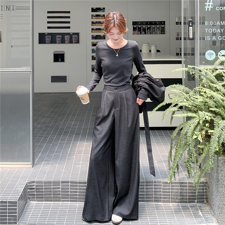 灰色小香风时尚套装女秋2025新款法式复古轻熟风宽松休闲裤三件套,女装套装/套裙,2B219