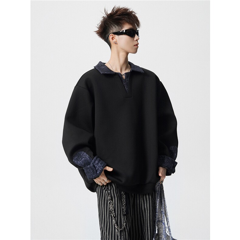 WY10173-特批50加绒P60美式重磅绒感V领卫衣大码撞色上衣外套,女装短外套,电商A059