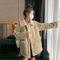 短款羊羔毛外套女2025冬季新款小个子学院风宽松加厚皮毛一体棉衣，女装棉衣/棉服，2C372