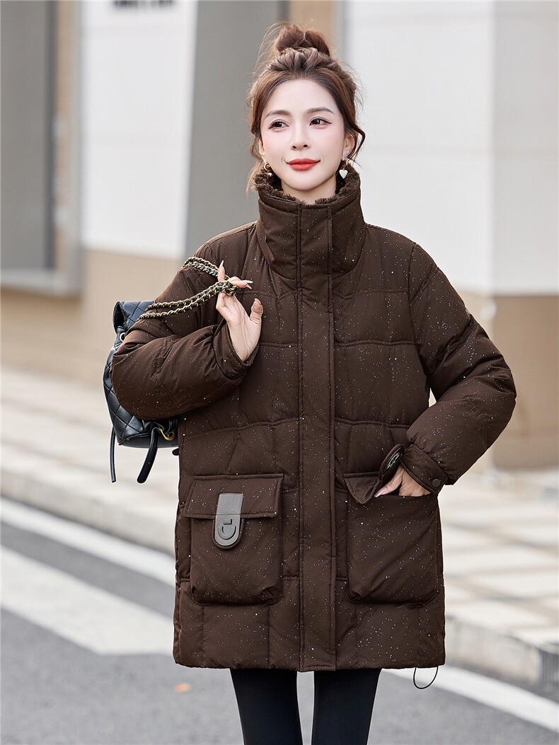 2025年冬季中长款90白鸭绒休闲风常规,女装羽绒服,艾尚靓装