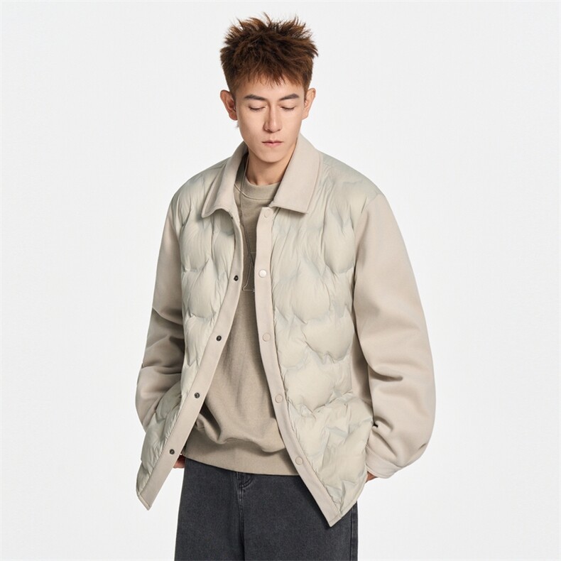 冬季开衫衬衫领轻薄保暖羽绒服90白鸭绒XZ309Y95733P109,男装衬衫,星座309（原A406）