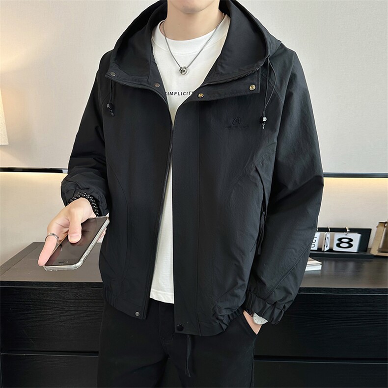 2026春季店主风休闲简约连帽轻薄夹克时尚外套男9610-P90,男装夹克,电商A413