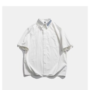 美式夏季印花短袖衬衫男个性半袖大码衬衣凉感上衣宽松LS2209 P35图片