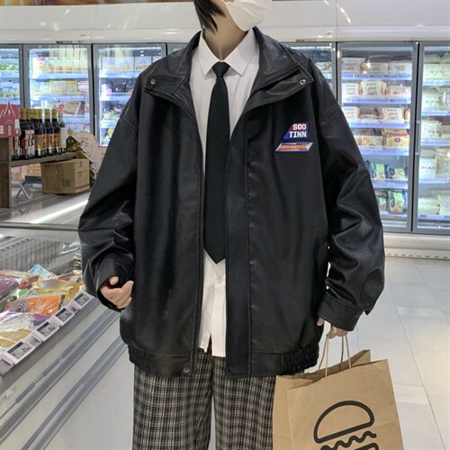潮流夹克潮男春季翻领皮衣夹克J11P70,男装夹克,星座1116-2