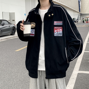 A913-P58 潮oversize百搭休闲情侣装秋季美式潮流运动夹克男图片