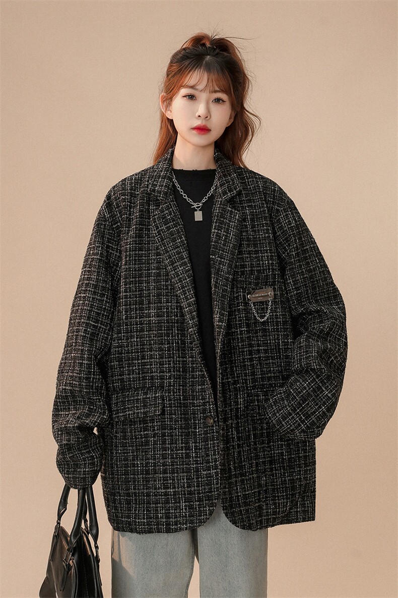 小香风中性风西装女西服男大码M-5XL情侣西服女外套女XF8746P95控,男装西服套装,星座227-7