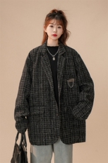 小香风中性风西装女西服男大码M-5XL情侣西服女外套女XF8746P95控，男装西服套装，星座227-7
