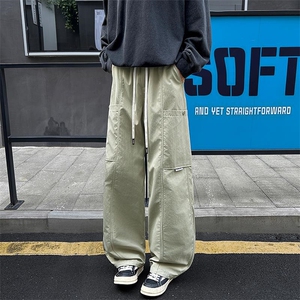 新款潮流痞帅直筒拼接大口袋宽松工装休闲裤男K24071-特P45控98图片
