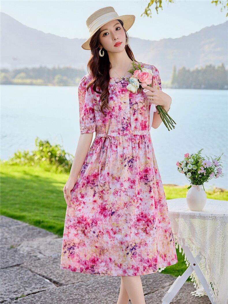 6310时尚印花连衣裙,女装连衣裙,倪叶myz
