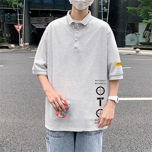 PL57114-P35翻领短袖polo衫男大码胖子半袖t恤男有领保罗衫模特